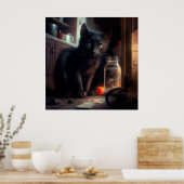 Poster chat noir (Cuisine)