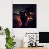 Poster chat noir (Bureau à domicile)