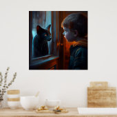 Poster chat noir (Cuisine)