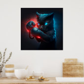 Poster chat noir (Cuisine)