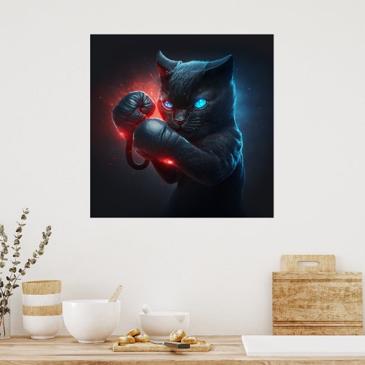 Poster chat noir (Cuisine)