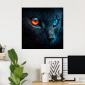 Poster chat noir (Bureau à domicile)