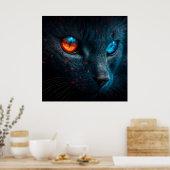 Poster chat noir (Cuisine)