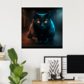 Poster chat noir (Bureau à domicile)