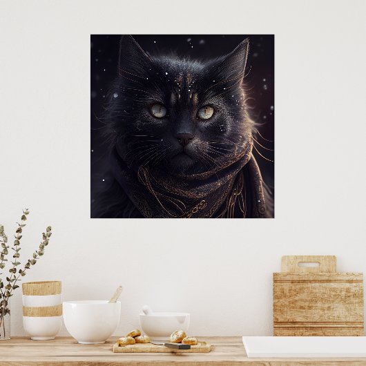 Poster chat noir (Cuisine)