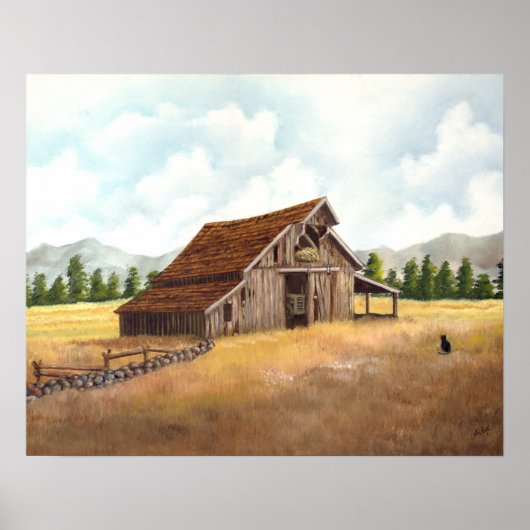 Poster Chat noir à la ferme (Devant)