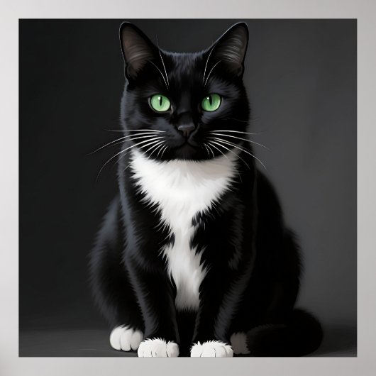 Poster Chat Noir aux Yeux d'Émeraude (Devant)