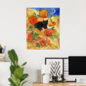 Poster Chat noir avec Citrouille (Bureau à domicile)