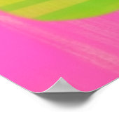 Poster Chat Noir avec des rayures roses et des plantes mé (Coin)