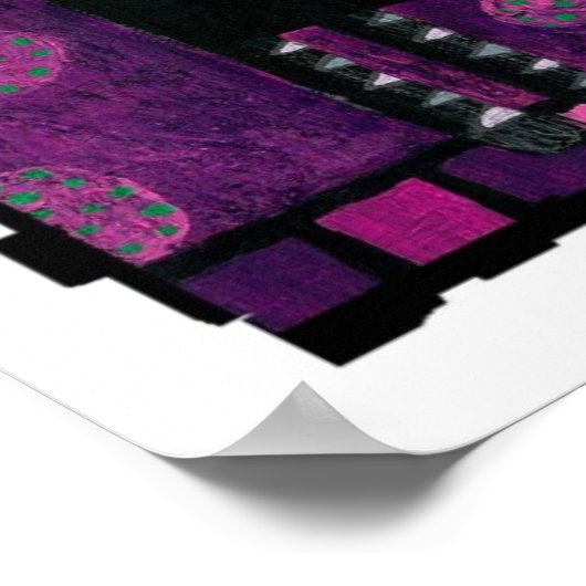 Poster Chat noir avec Pois - imprimé funky (Coin)