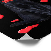 Poster Chat noir avec Rose Valentines Chemise Saint Valen (Coin)