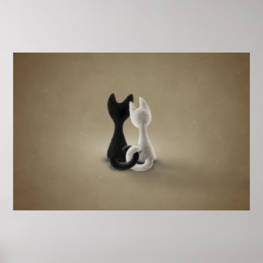 Poster Chat noir blanc (couleur 3) (Devant)