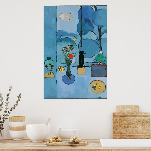 Poster Chat noir dans la chambre bleue (Cuisine)