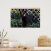Poster Chat noir dans l'affiche des jonquilles (Cuisine)