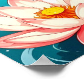 Poster Chat noir dans un bassin de nénuphars (Coin)