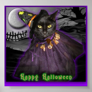 Poster Chat noir de Halloween