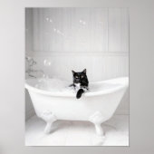 Poster Chat Noir de Salle de Bain dans l'Impression de Ba (Devant)