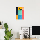 Poster Chat noir design simple (Bureau à domicile)