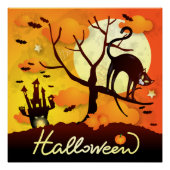 Poster Chat noir d'Halloween (Devant)
