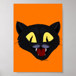 Poster Chat noir d'Halloween