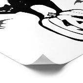 Poster Chat noir d'Halloween sur Citrouille (Coin)