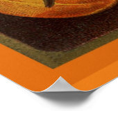 Poster Chat noir d'Halloween vintage et Citrouilles sculp (Coin)