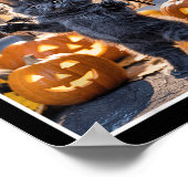 Poster Chat Noir Drôle En Costume De Chat Cute Halloween  (Coin)