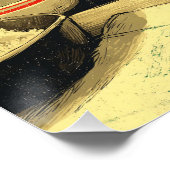 Poster Chat noir drôle mangeant du Ramen (Coin)