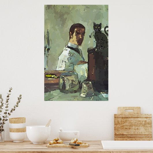 Poster Chat noir du quartier français (Cuisine)