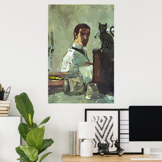 Poster Chat noir du quartier français (Bureau à domicile)