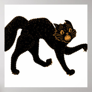 Poster Chat noir effrayant 1920