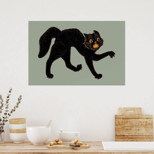 Poster Chat noir effrayant 1920 (Cuisine)