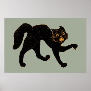 Poster Chat noir effrayant 1920