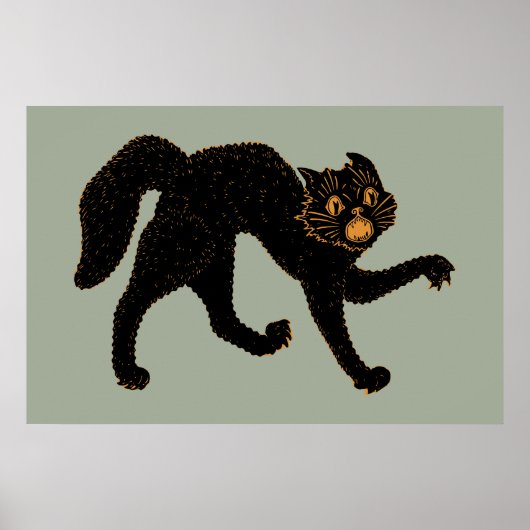 Poster Chat noir effrayant 1920 (Devant)