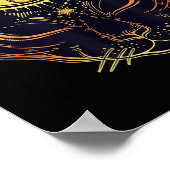 Poster Chat noir égyptien Halloween Boho - Cuisine gothiq (Coin)