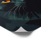 Poster Chat noir en arrière - plan coloré (Coin)