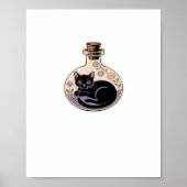 Poster Chat noir en bouteille de potion T-shirt classique (Devant)