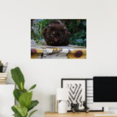 Poster Chat noir en colère (Bureau à domicile)