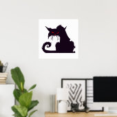 Poster Chat noir en colère (Bureau à domicile)