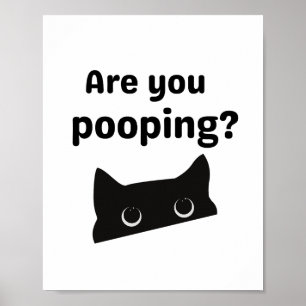 Poster Chat noir Es-tu en train de balancer rétro