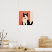 Poster Chat noir et blanc (Cuisine)