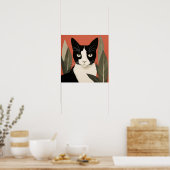 Poster Chat noir et blanc (Cuisine)