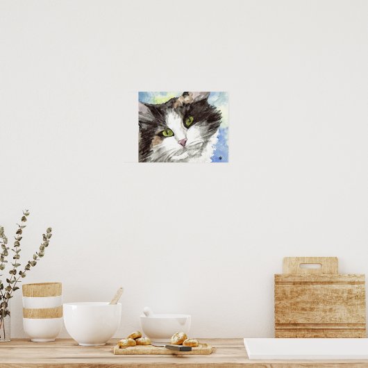 Poster Chat noir et blanc (Cuisine)
