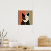 Poster Chat noir et blanc (Cuisine)
