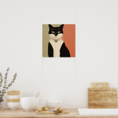 Poster Chat noir et blanc (Cuisine)