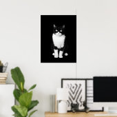 Poster Chat noir et blanc réaliste (Bureau à domicile)