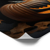 Poster Chat noir et citrouille Jack-O-Lantern (Coin)