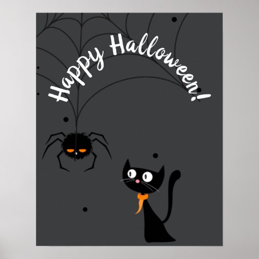 Poster Chat noir et Halloween Spider (Devant)