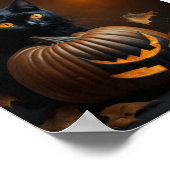 Poster Chat noir et Jack-O-Lantern (Coin)