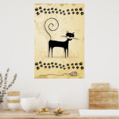 Poster Chat noir et souris (Cuisine)